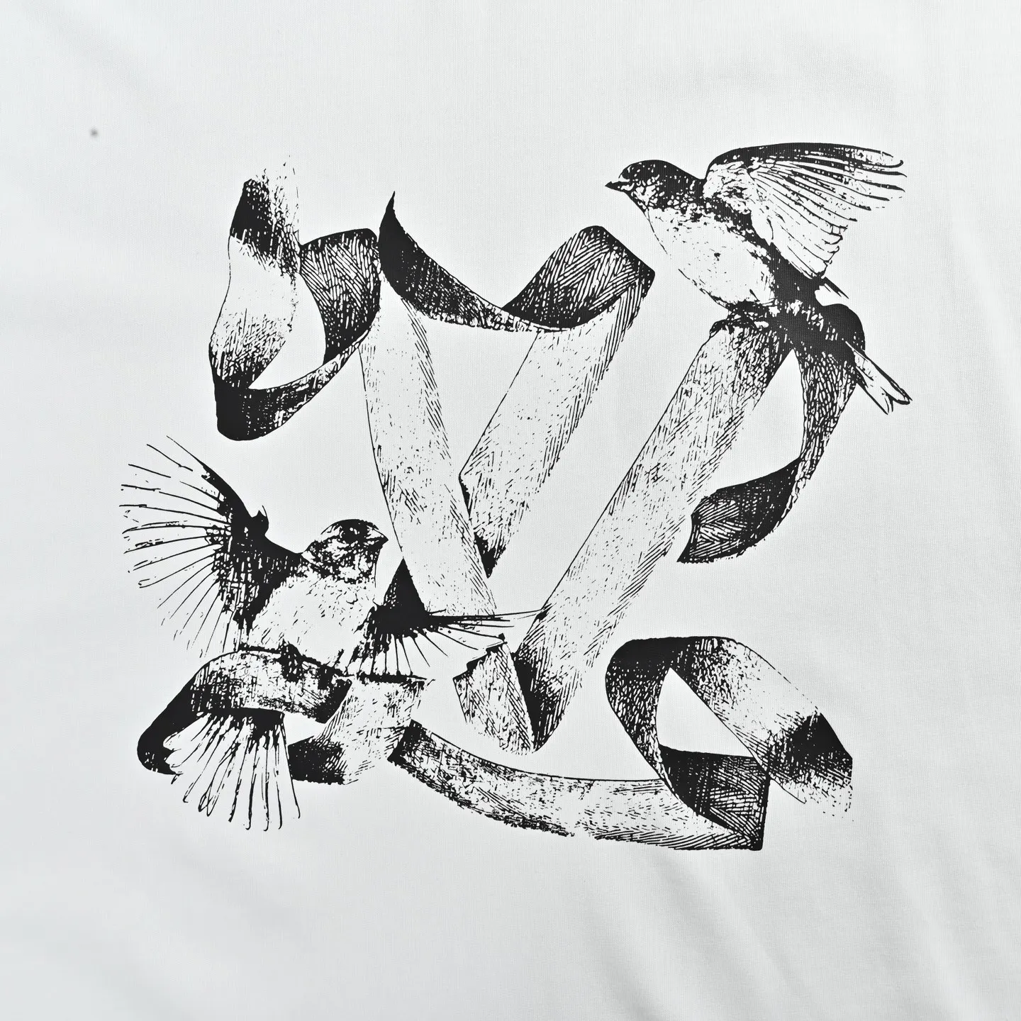 Louis Vuitton/Louis Vuitton white dove print short sleeves